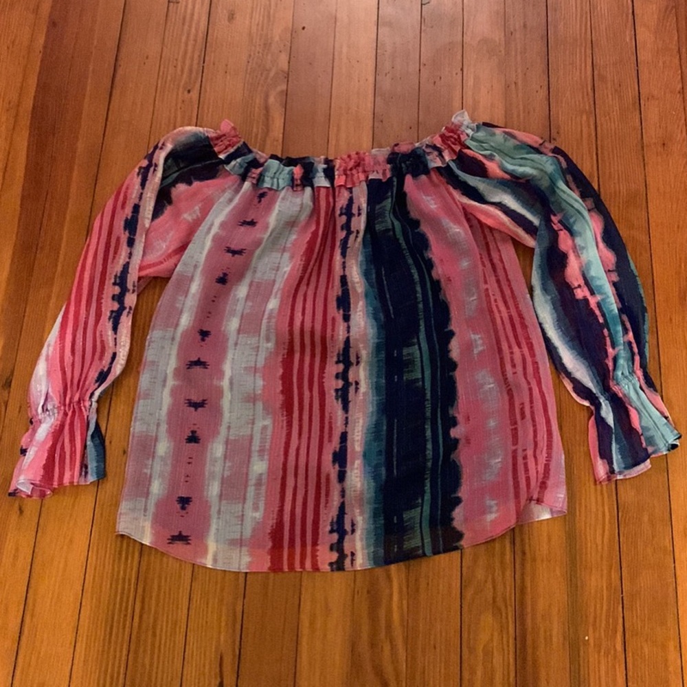 Cute colorful off shoulder top